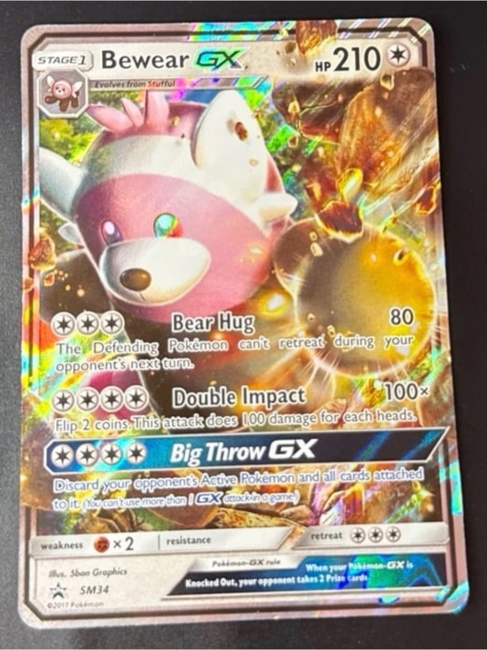 Bewear GX SM34 Black Star Promo 2017 released Full Art HoloFoil Rare NM Tcg